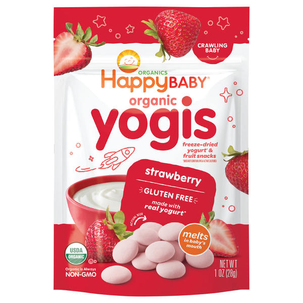Happy Baby Organics Yogis Strawberry Yogurt & Fruit Snacks