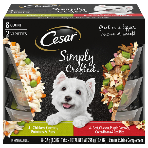 CESAR Simply Crafted Variety Pack Adult Dog Food Complement 8 ct 10.4 oz box Giant