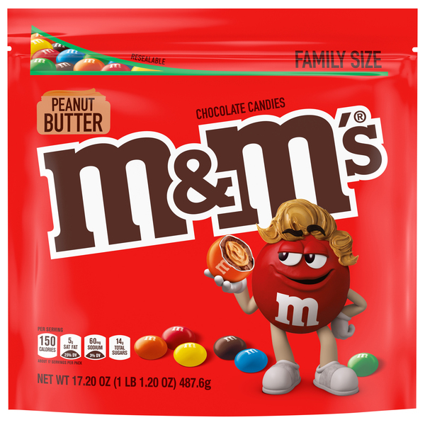  M&M'S Peanut Chocolate Candy Sharing Size Pouch 3.27