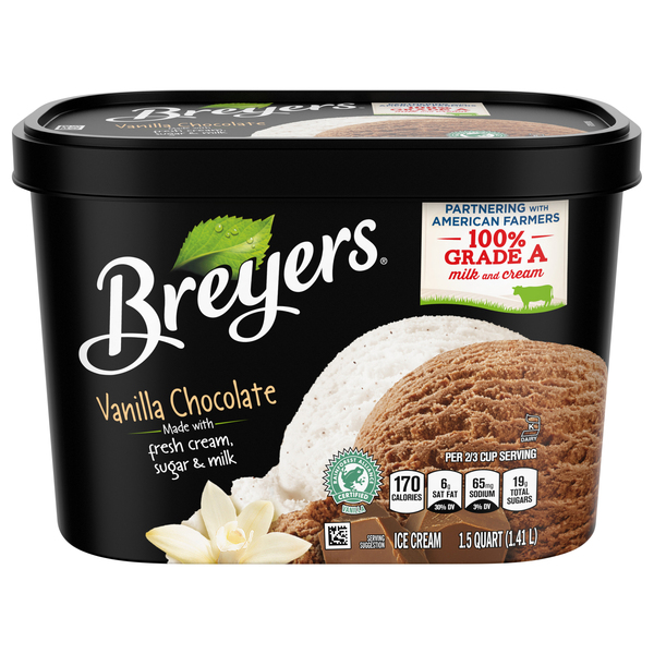 Breyers Vanilla Chocolate Ice Cream 1.5 quart Giant