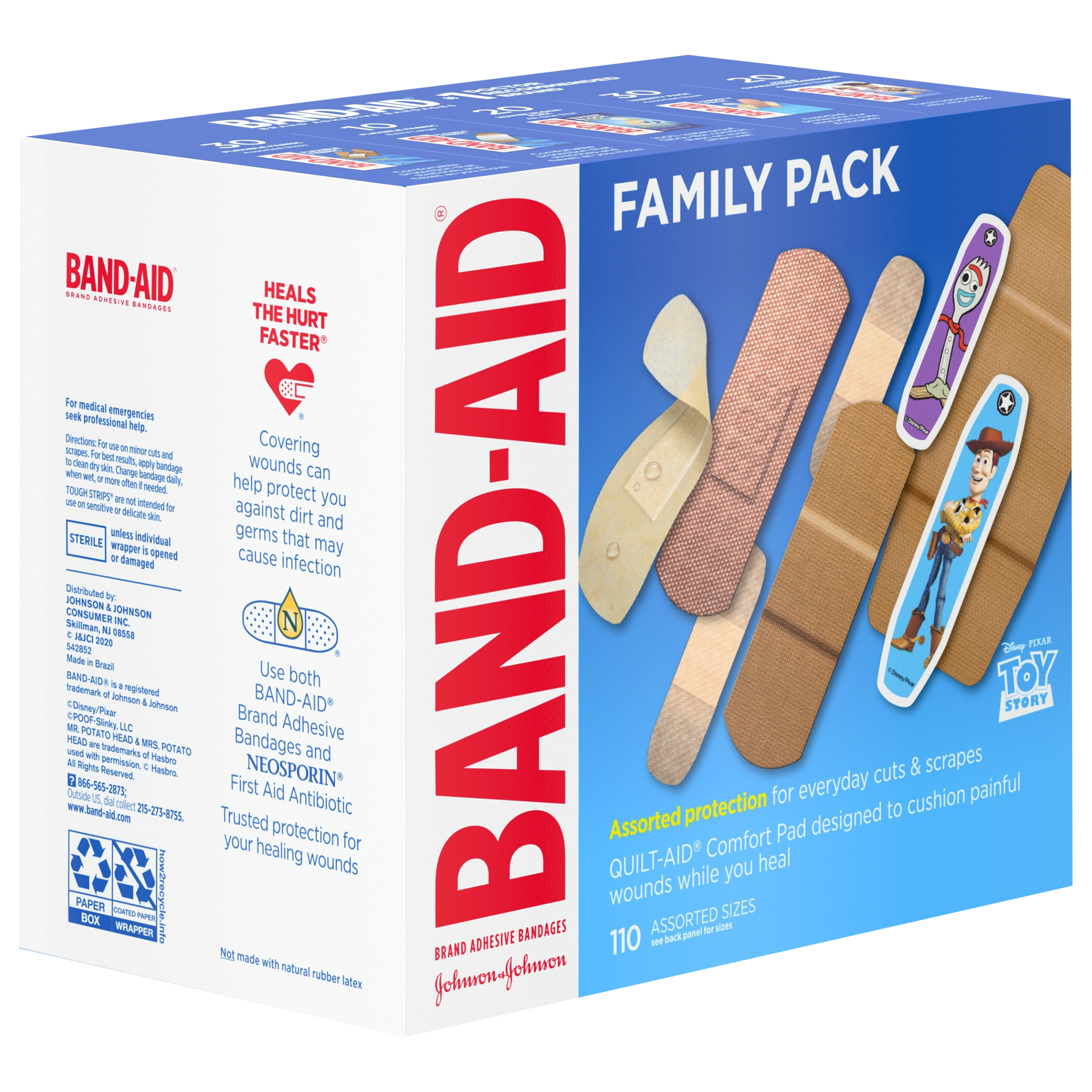 Band Aid Adhesive Bandage Family Variety Pack, Assorted Sizes, 30 Ct