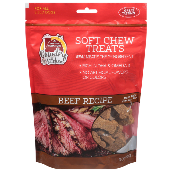 Country Kitchen Soft Chew Dog Treats Beef Recipe 16 oz bag