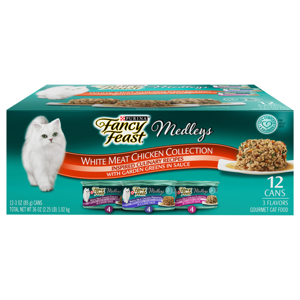 Fancy Feast Medleys White Meat Chicken Collection Wet Cat Food 12 ct 2.25 lb box GIANT