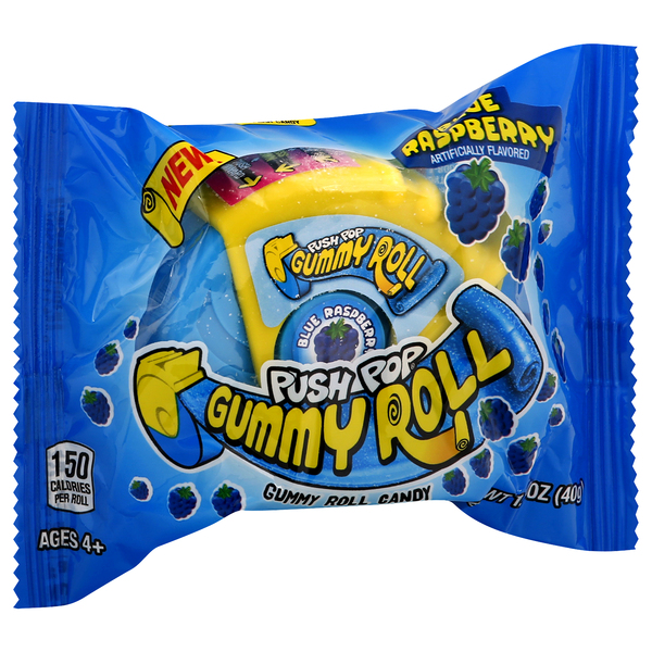 Push Pop Gummy Roll Candy Blue Raspberry - 1.4 oz pkg