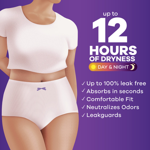 Always Adult Incontinence Underwear for Women and Postpartum Underwear, XL,  Up to 100% Bladder Leak Protection, 15 CT, - 15 ea