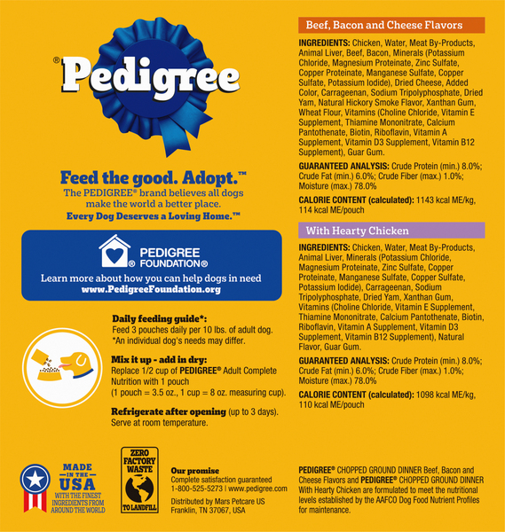 Pedigree chopped ground dinner pouches store