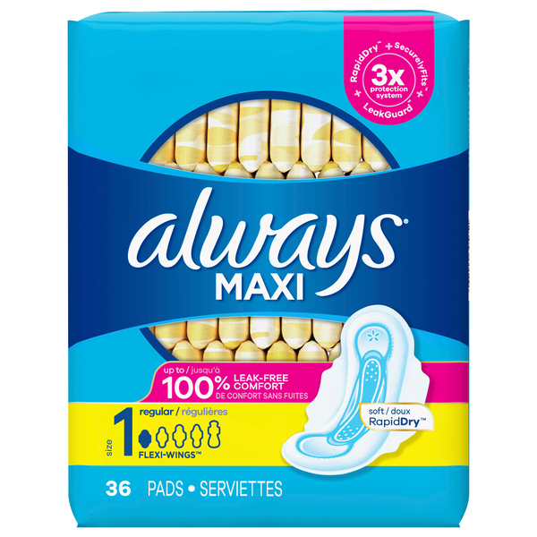 Procter & Gamble Always Maxi Pads 36 ct. Size 5 Extra Heavy Overnight