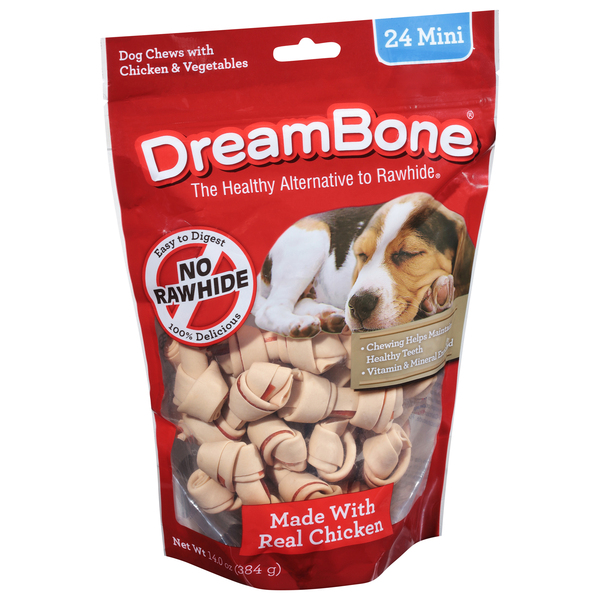 DreamBone Vegetable Chicken Rawhide Free Mini Dog Chews 24 ct 14 oz pkg Food Lion