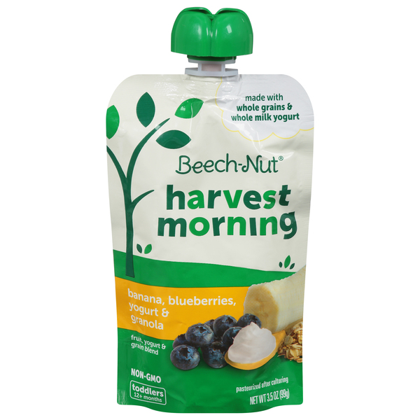 Beech Nut Harvest Morning Baby Food Banana Blueberry Yogurt