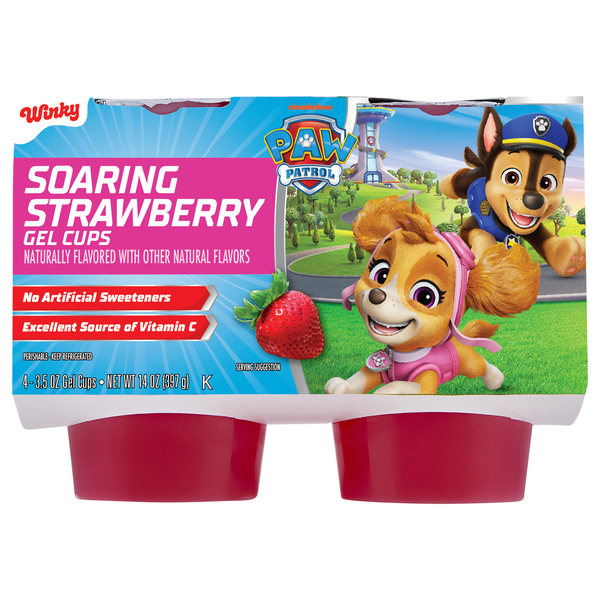 Winky Desserts Paw Patrol Soaring Strawberry Gel Snack Cups - 4 ct