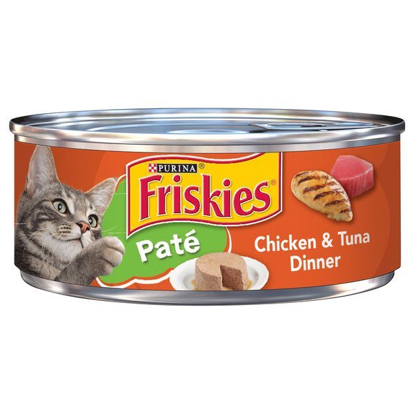 Friskies Pate Wet Cat Food Chicken Tuna Dinner 5.5 oz can