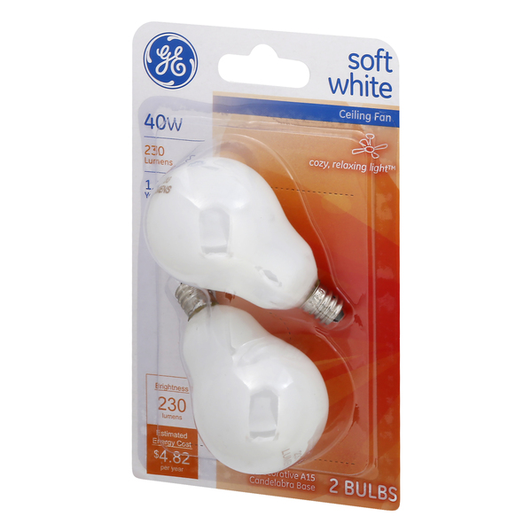 新着商品 Ceiling GE Fan Giant | pkg ct 2 - 40W White Soft Bulb Light テープ・マスキングテープ