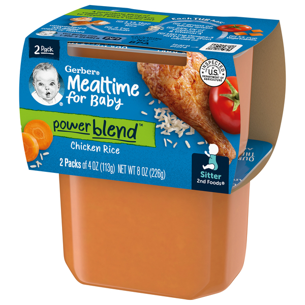 Gerber 2nd Baby Food Chicken Rice Dinner 2 ct 8 oz pkg Stop