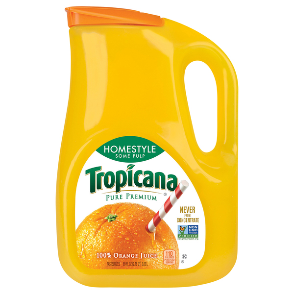 Tropicana Pure Premium Homestyle 100 Pure Orange Juice Some Pulp 89 oz jug Food Lion