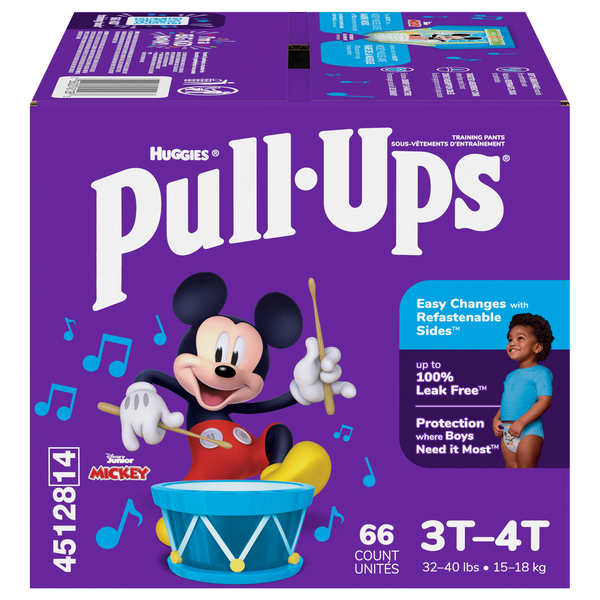Huggies Pull-Ups Disney Junior Mickey 3T-4T Training Pants Boys 32-40 lbs -  66 ct box
