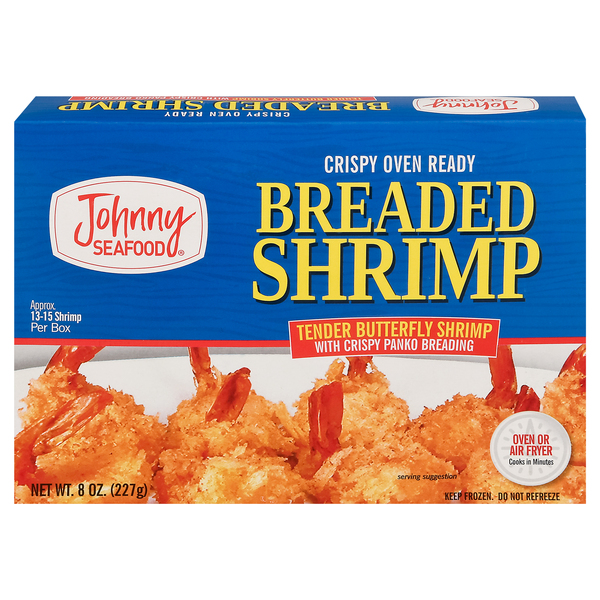 Johnny Seafood Breaded Butterfly Shrimp Frozen 8 oz box Giant