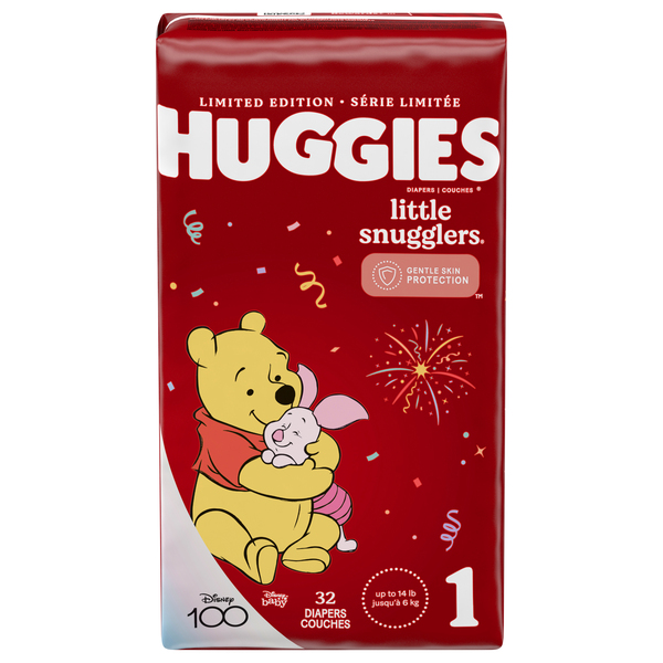 Huggies Little Snugglers Size 1 Baby Diapers Up to 14 lb 32 ct