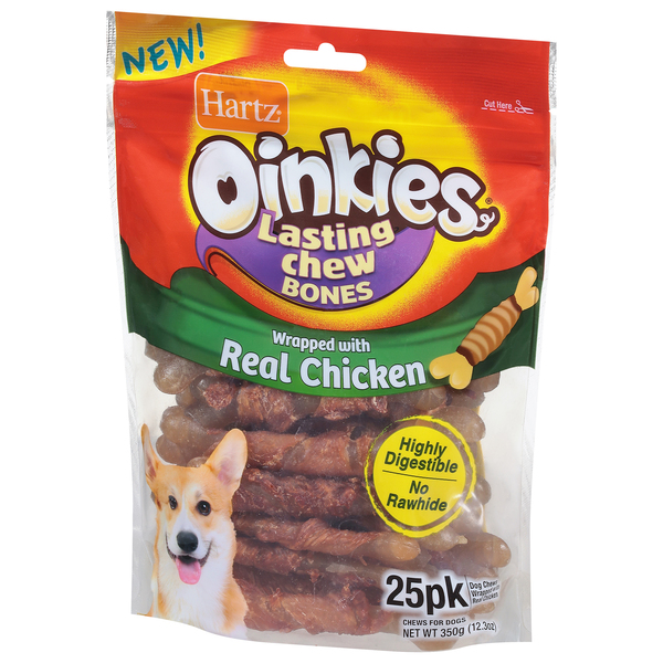 Hartz Oinkies Chew Bones Wrapped in Dog Chews 25 ct 12.3 oz bag MARTIN S