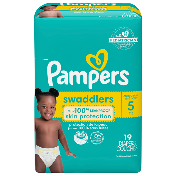 Pampers Swaddlers Size 5 Baby Diapers 27 lb 19 ct pkg Stop Shop