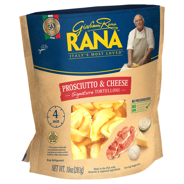 pkg & Fresh Pasta Tortelloni Rana GIANT Giovanni Cheese 10 oz Prosciutto - |