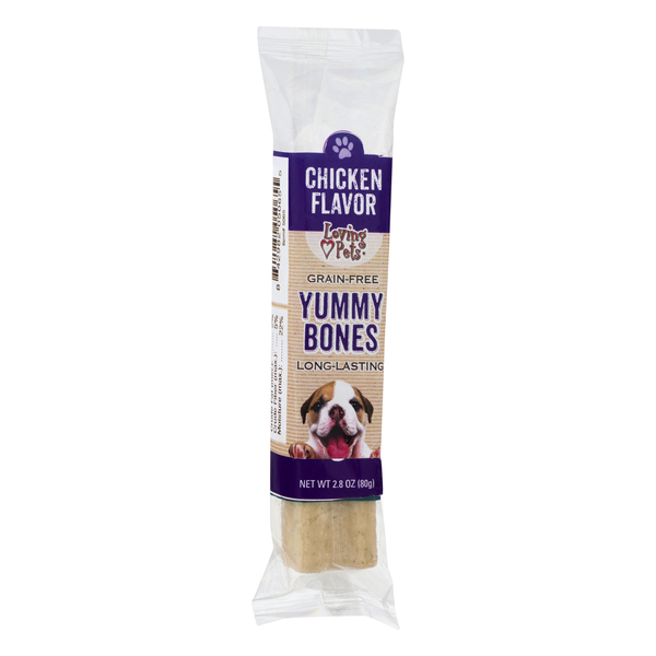 Loving Pets Yummy Bones Dog Treat Chicken Grain Free 2.8 oz pkg