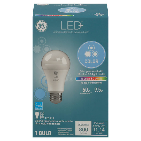 Ge color changing light on sale bulb with remote