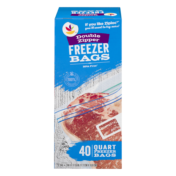 Ziploc Double Zipper Freezer Gallon Bags - Total: 75 Ct.