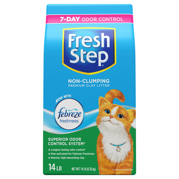 Fresh Step Non Clumping Scented Febreze Freshness Clay Cat Litter 14 lb bag Stop Shop