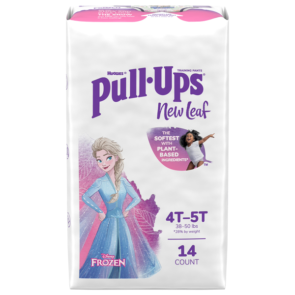 Pull-Ups New Leaf Girls 4T-5T Training Pants 38-50 lb - 14 ct pkg