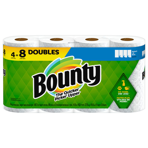 Bounty Bounty Select-A-Size Paper Towels, White, 6 Double Rolls