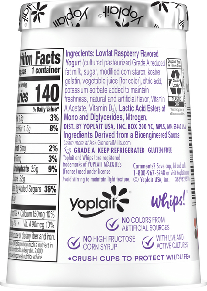 Yoplait Greek Yogurt Nutrition Label