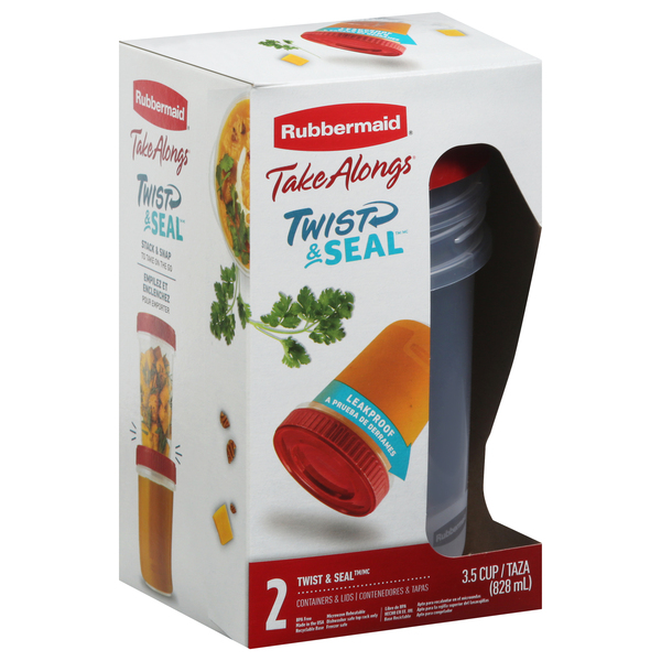 Rubbermaid Take Alongs Twist & Seal Containers + Lids 3.5 Cup - 2