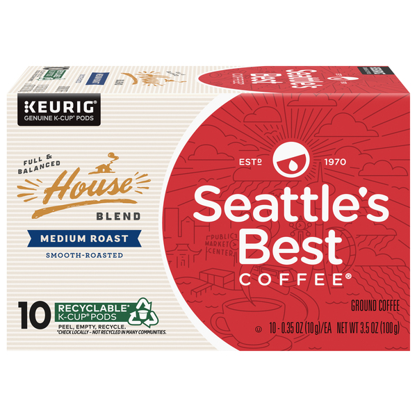 Seattle s Best Coffee House Blend Medium Roast K Cup Pods 10 ct