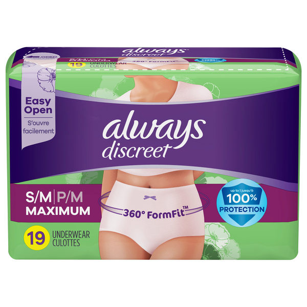 Always Discreet Boutique Underwear Women's Incontinence - Maximum