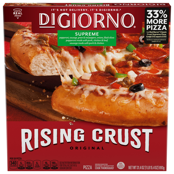 Red baron supreme hot sale pizza nutrition facts