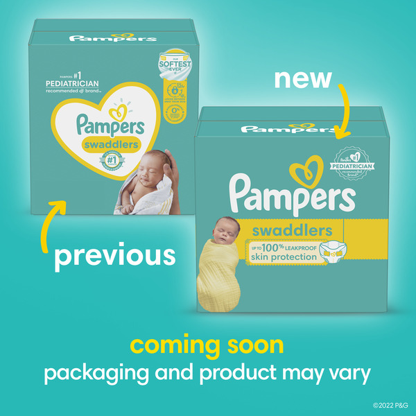 Pampers Swaddlers Newborn Size N Diapers Up to 10 lbs 84 ct box