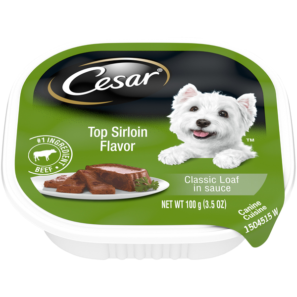 CESAR Classic Loaf in Sauce Top Sirloin Flavor Adult Wet Dog Food 3.5 oz pkg MARTIN S
