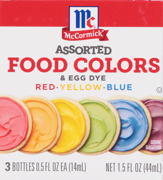 McCormick, Food Coloring & Egg Dye, Four Assorted, 1oz Box (Pack of 3)