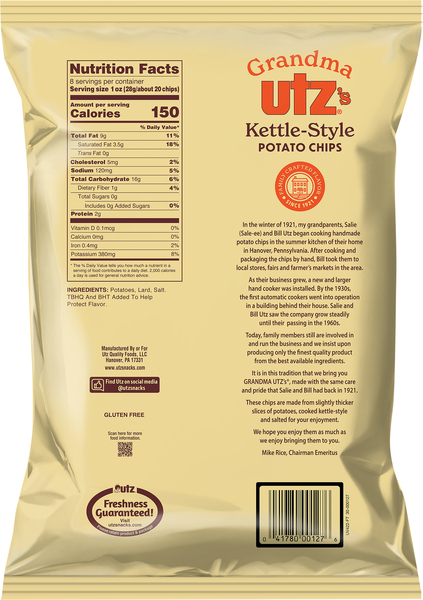 Grandma Utz's Kettle-Style Potato Chips - 8 oz bag | Food Lion