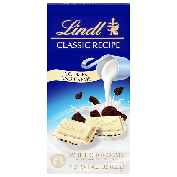 Lindt Classic Recipe Cookies Creme White Chocolate Candy Bar