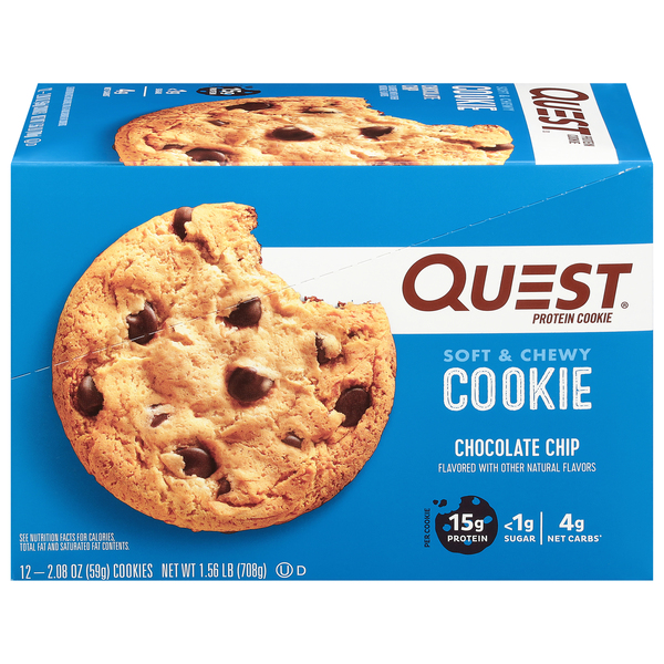 Quest Nutrition 15g Protein Cookie - Chocolate Chip Cookie - 8ct