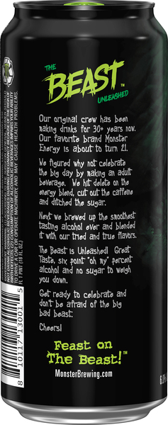 Monster The Beast Unleashed Mean Green Hard Energy Drink - 16 oz can | Food  Lion