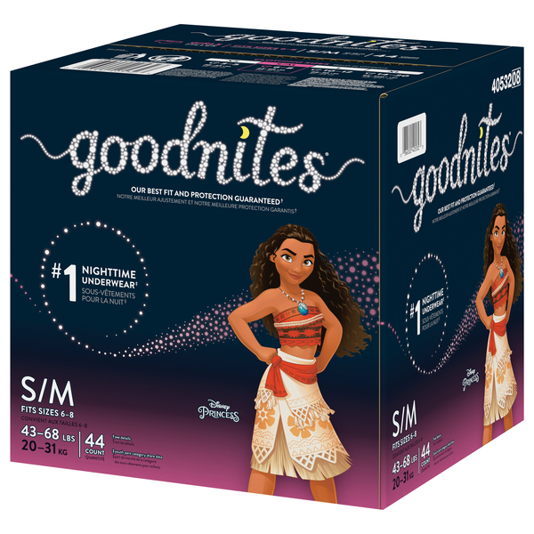 Goodnites Overnight Underwear for Boys, S/M (43-68 lb.), 44 Ct 