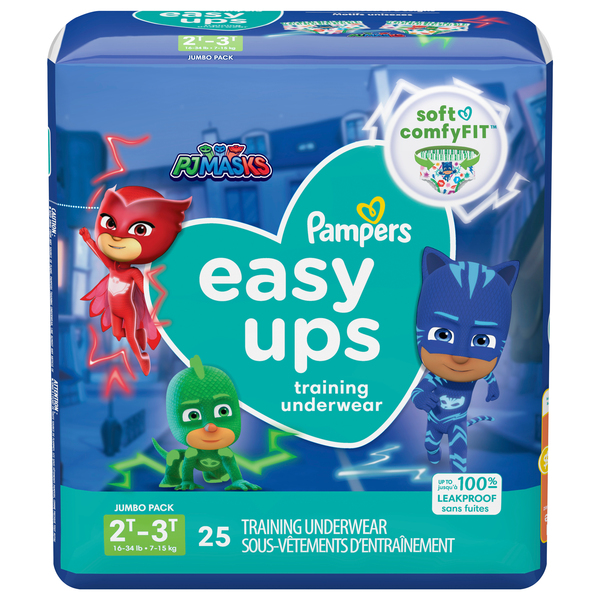 Pampers Easy Ups Boys 2T-3T PJ Masks Training Underwear 16-34 lb - 25 ct  pkg