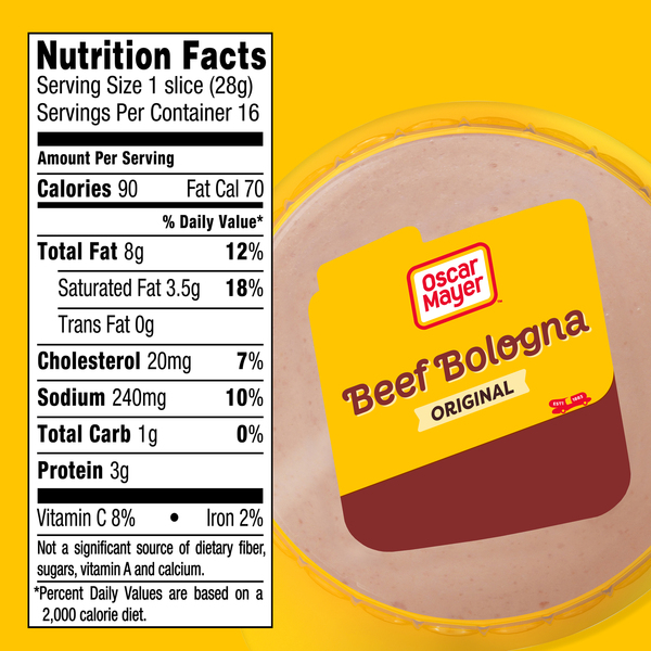 Oscar Mayer Original Beef Bologna Sliced - 16 oz pkg | MARTIN'S Oscar Mayer Original Beef Bologna Sliced - 16 oz pkg | MARTIN'S