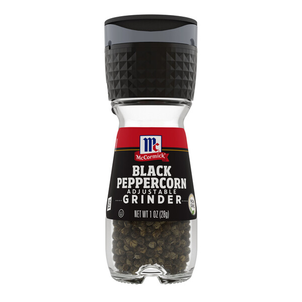 2 McCormick Black Peppercorn Grinders 1.24 oz Glass Adjustable