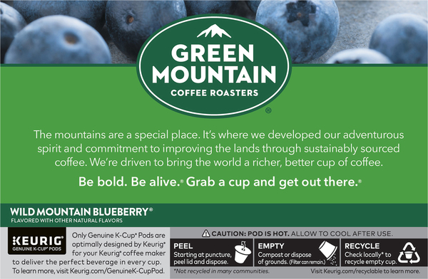 Green Mountain Wild Mountain Blueberry Light Roast Coffee K Cup Pods 10 ct box Stop Shop
