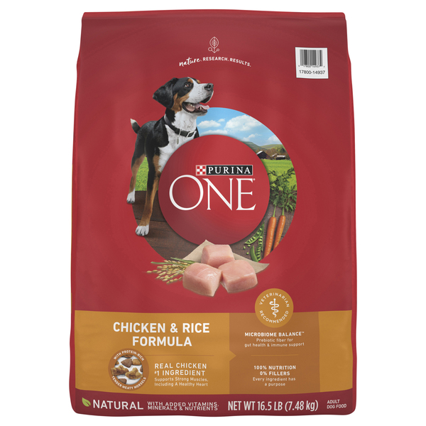 Purina ONE Natural Chicken Rice Formula Adult Dry Dog Food 16.5 lb bag Giant