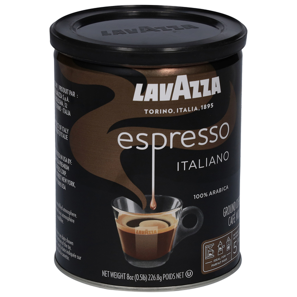 Lavazza Caffe Espresso Ground Coffee Blend, Medium Roast - Coffee Beans &  Grounds