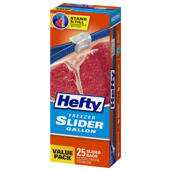 Hefty Slider Gallon Freezer Bags - 25 ct box